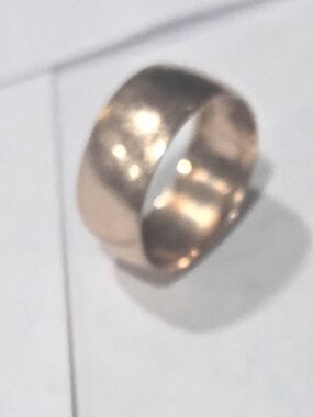 Wide Smooth Gold Tone Band Ring 14K GOLD